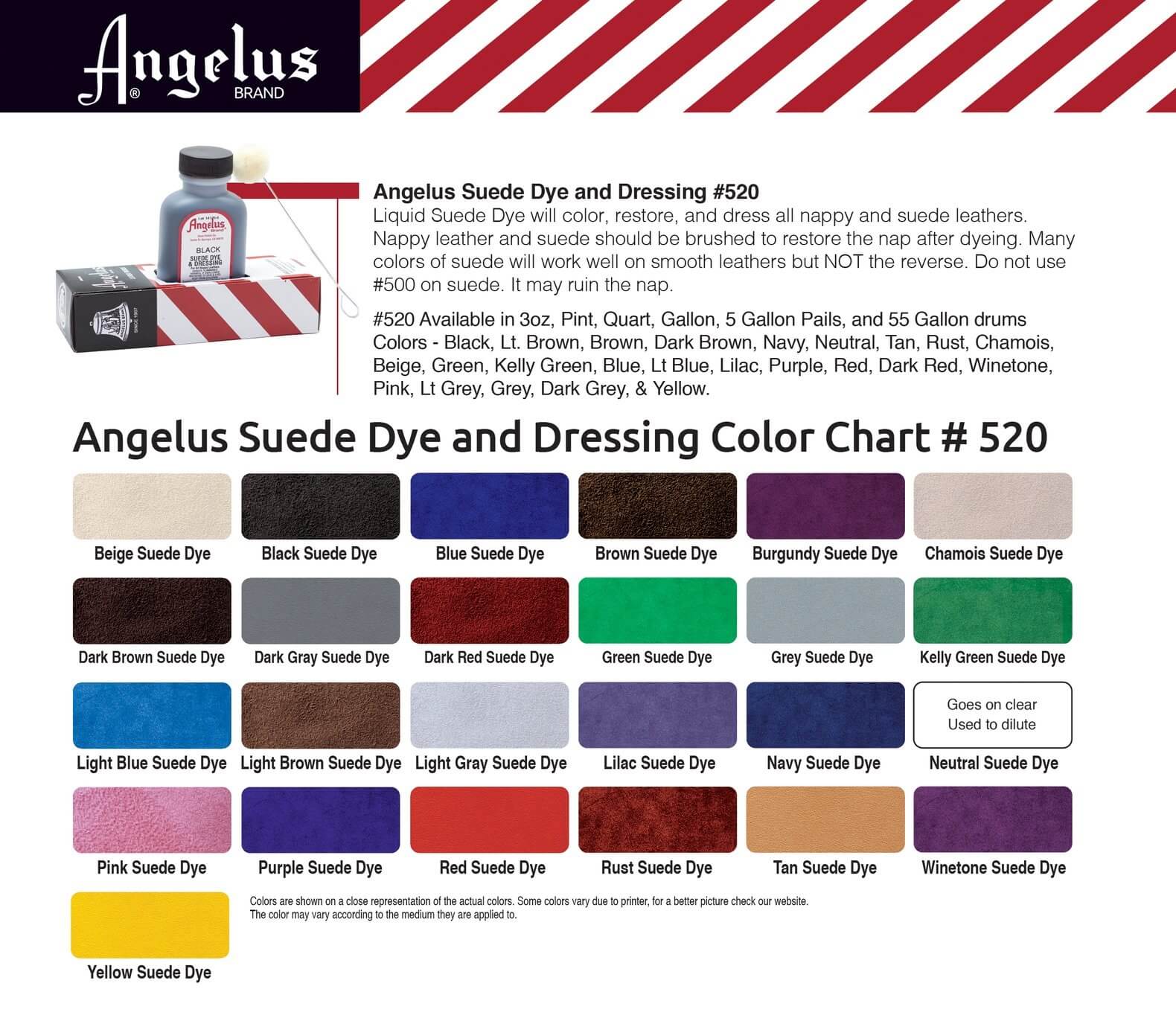 Bảng Màu Angelus Suede Dye